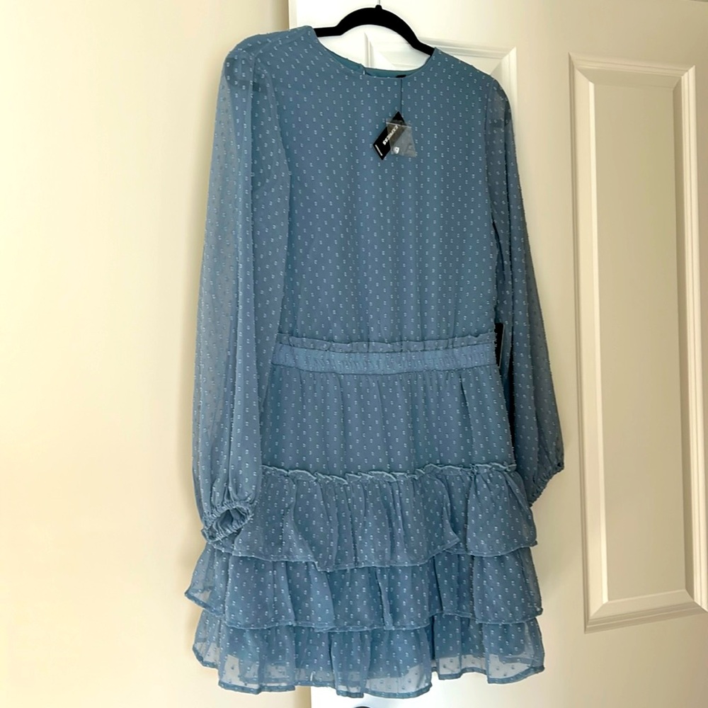 New with tags dusty blue express over the knee dress size medium